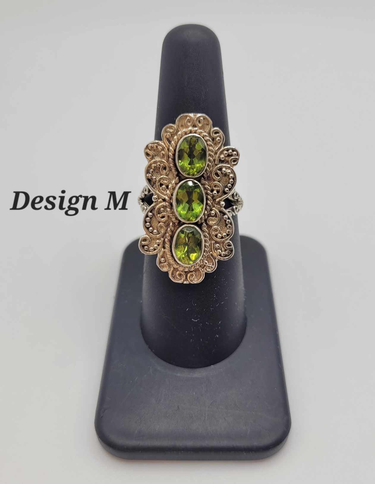 Estate Sterling Silver Ring with Green Stones - Select Your Design