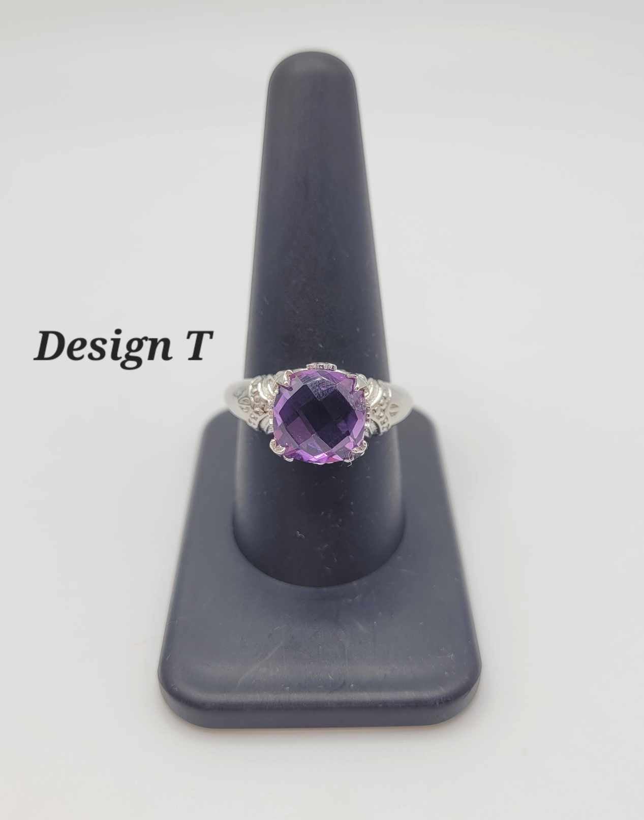 Estate Sterling Silver Ring with Purple Stones - Select Your Design