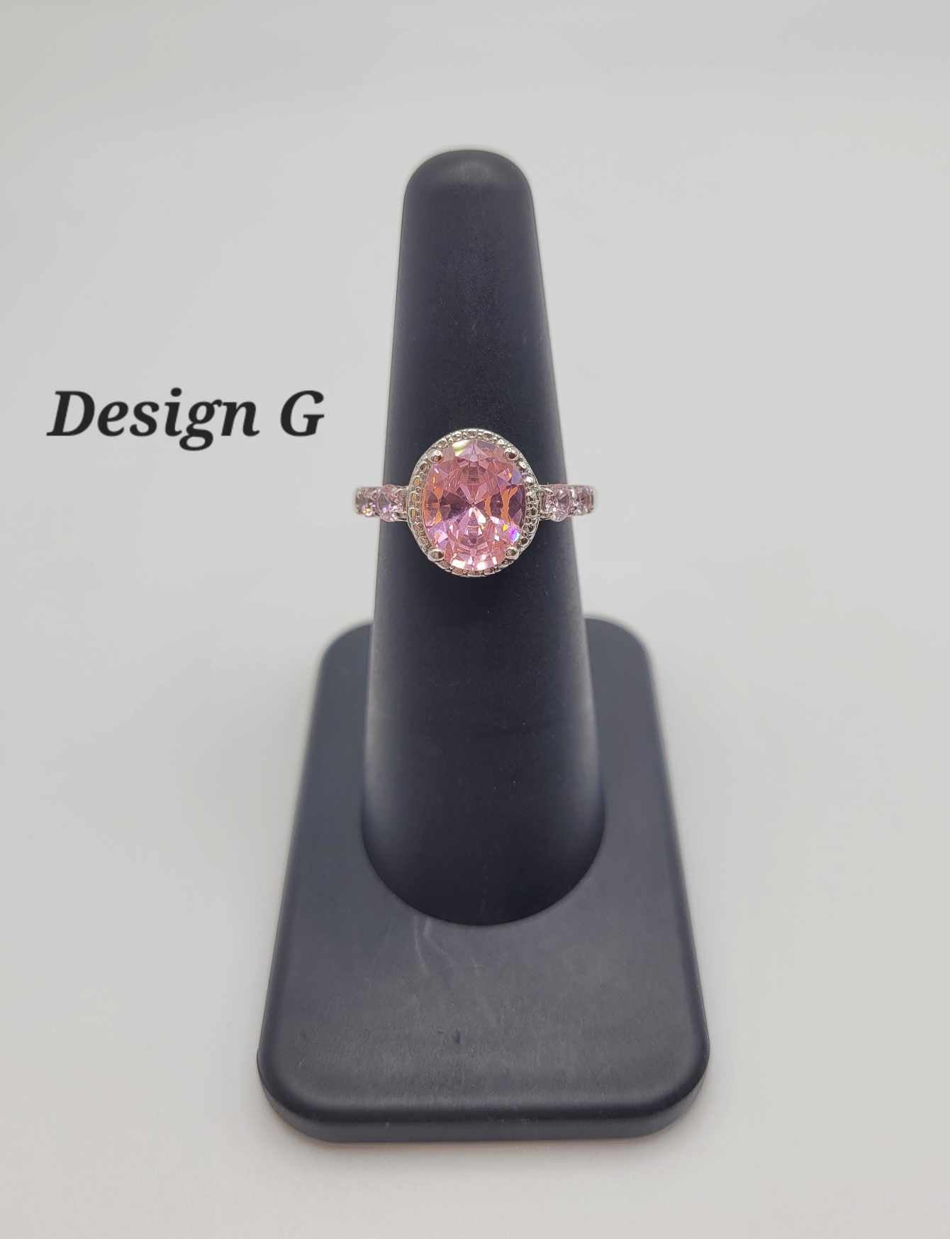 Estate Sterling Silver Ring with Pink Stones - Select Your Design
