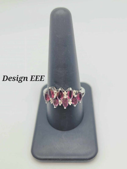 Estate Sterling Silver Ring with Dark Colored Stones - Select Your Design