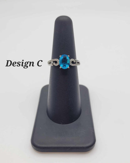 Estate Sterling Silver Ring with Blue Stones - Select Your Design