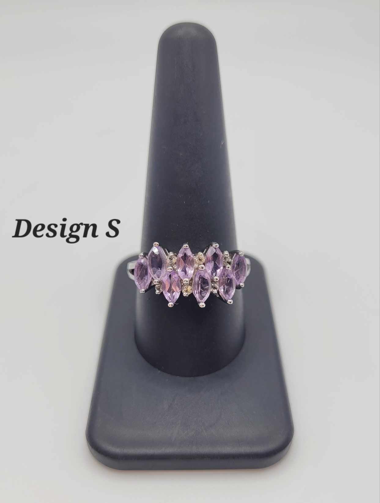 Estate Sterling Silver Ring with Purple Stones - Select Your Design