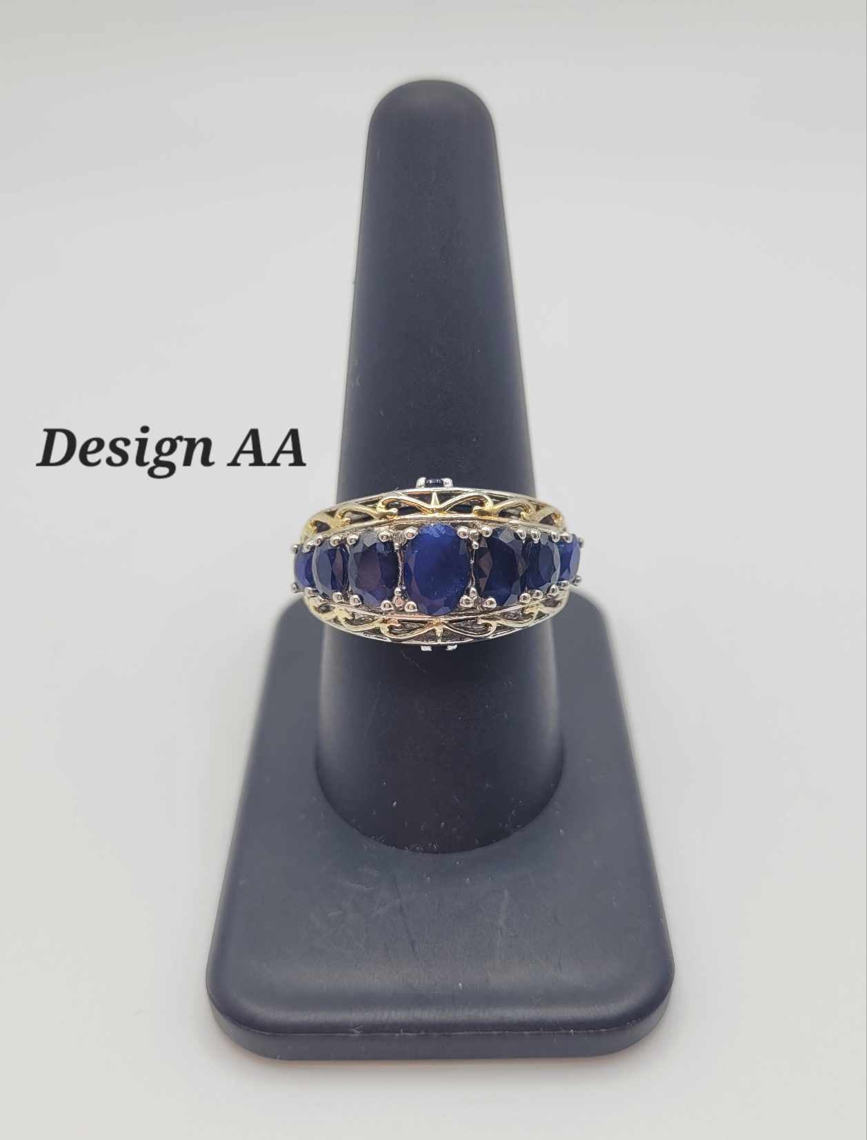 Estate Sterling Silver Ring with Dark Blue Stones - Select Your Design