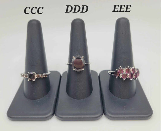 Estate Sterling Silver Ring with Dark Colored Stones - Select Your Design