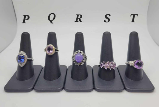 Estate Sterling Silver Ring with Purple Stones - Select Your Design