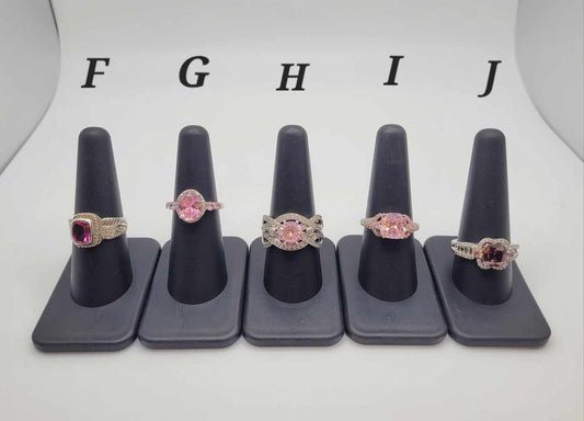 Estate Sterling Silver Ring with Pink Stones - Select Your Design