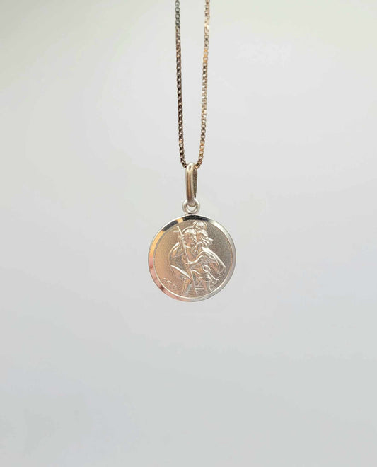 Children's Sterling Silver Necklace with St. Christopher Pendant