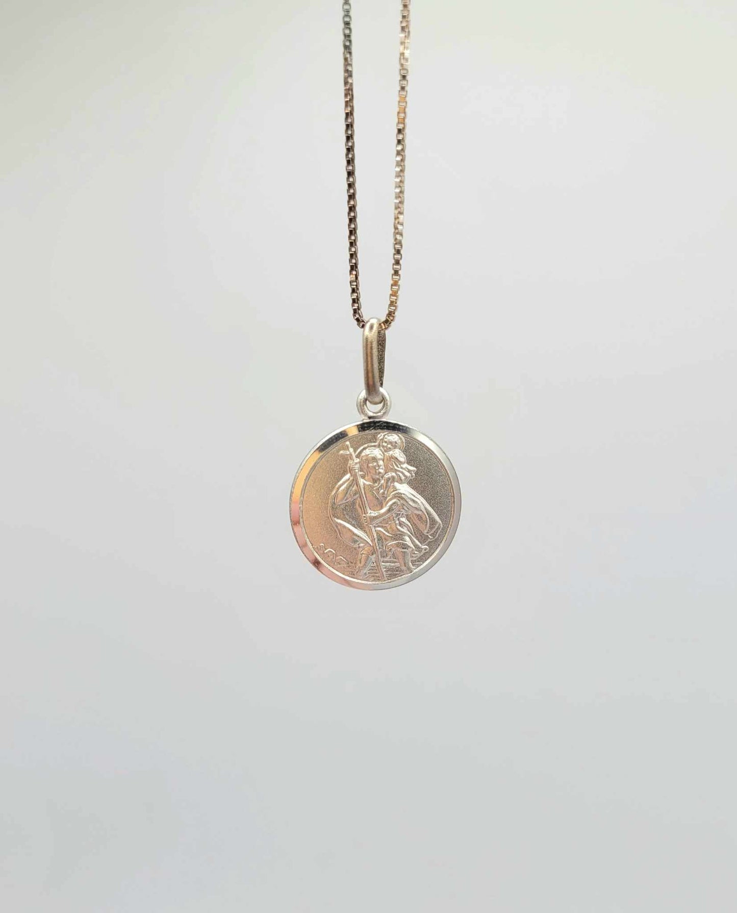 Children's Sterling Silver Necklace with St. Christopher Pendant