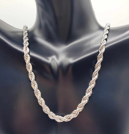 Stainless Steel Rope Chain Necklace - 22 Inches
