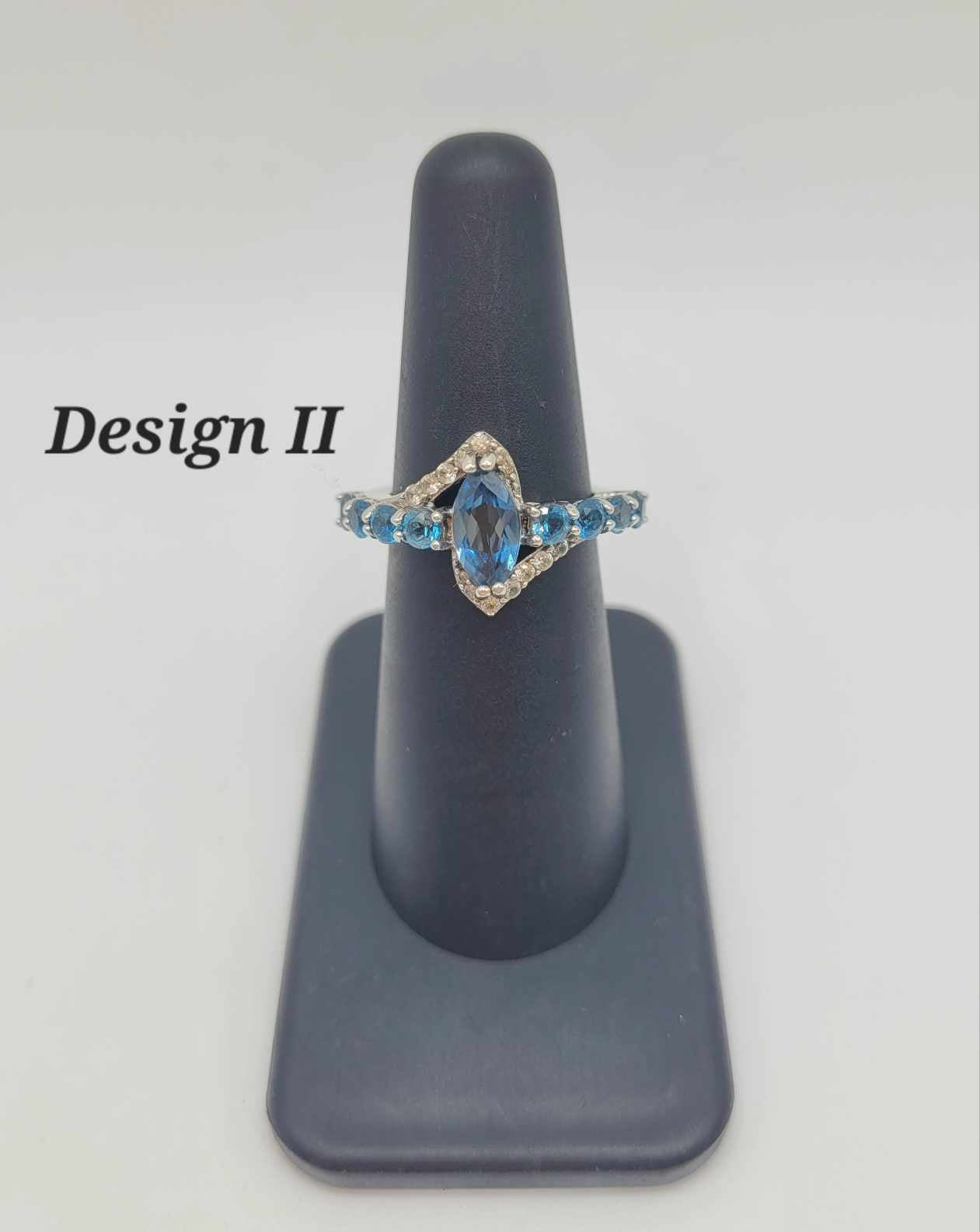 Estate Sterling Silver Ring with Light Blue Stones - Select Your Design