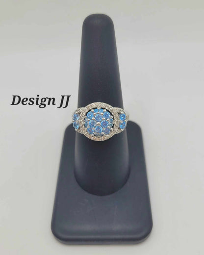 Estate Sterling Silver Ring with Light Blue Stones - Select Your Design