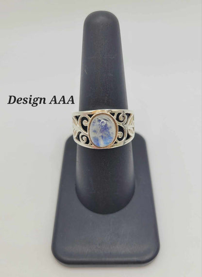 Estate Sterling Silver Ring with Moonstone - Select Your Design