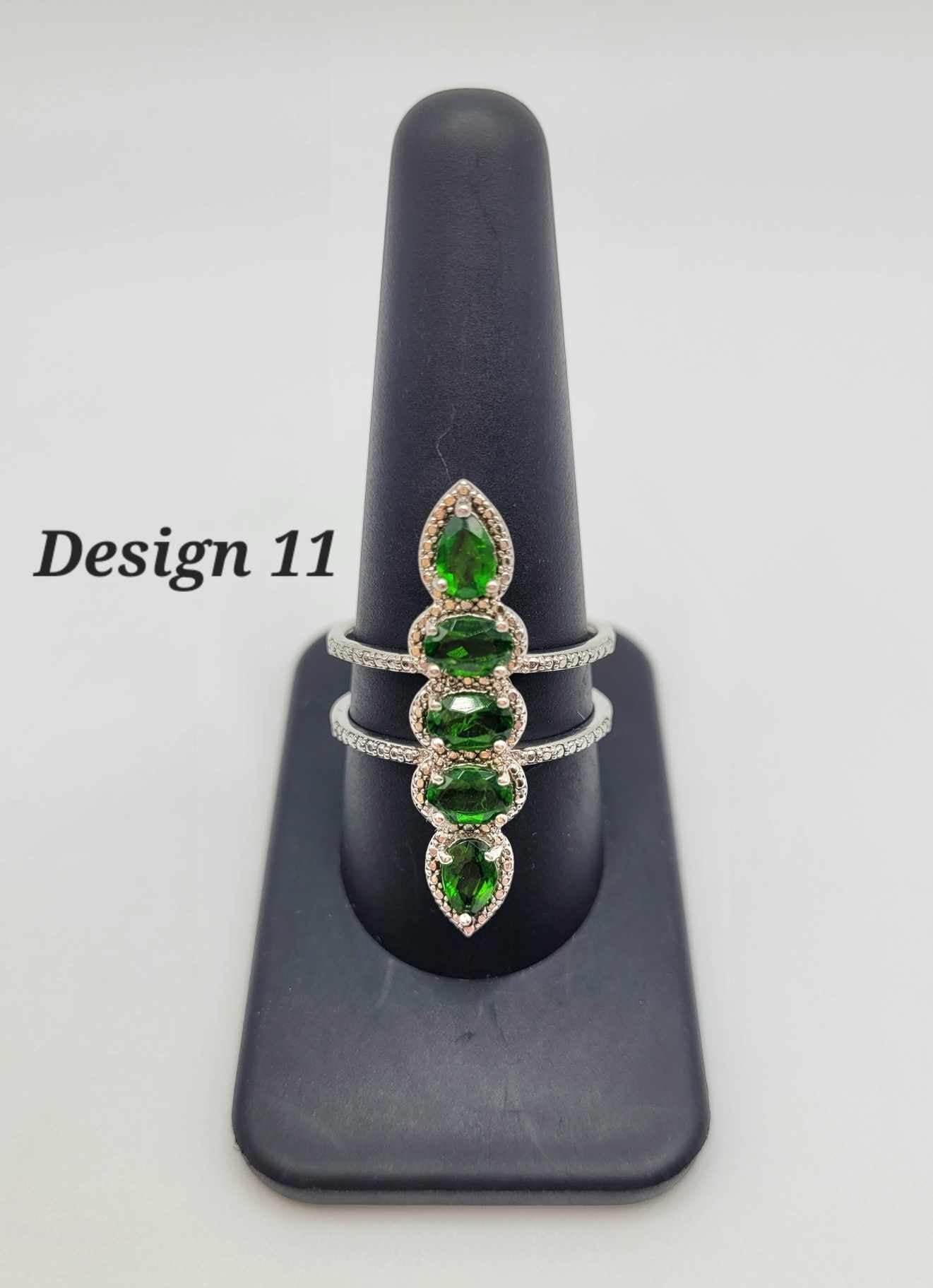 Estate Sterling Silver Ring with Green Stones - Select Your Design