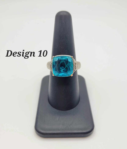 Estate Sterling Silver Ring with Blue Stones - Select Your Design