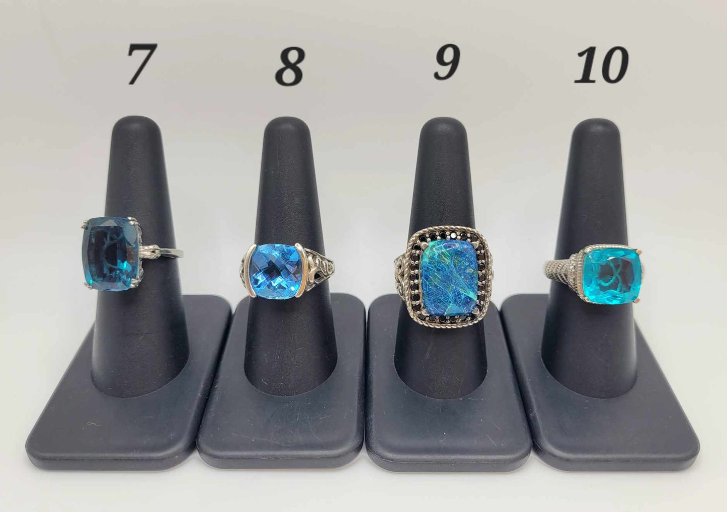 Estate Sterling Silver Ring with Blue Stones - Select Your Design