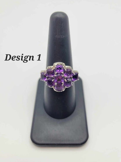 Estate Sterling Silver Ring with Purple Stones - Select Your Design