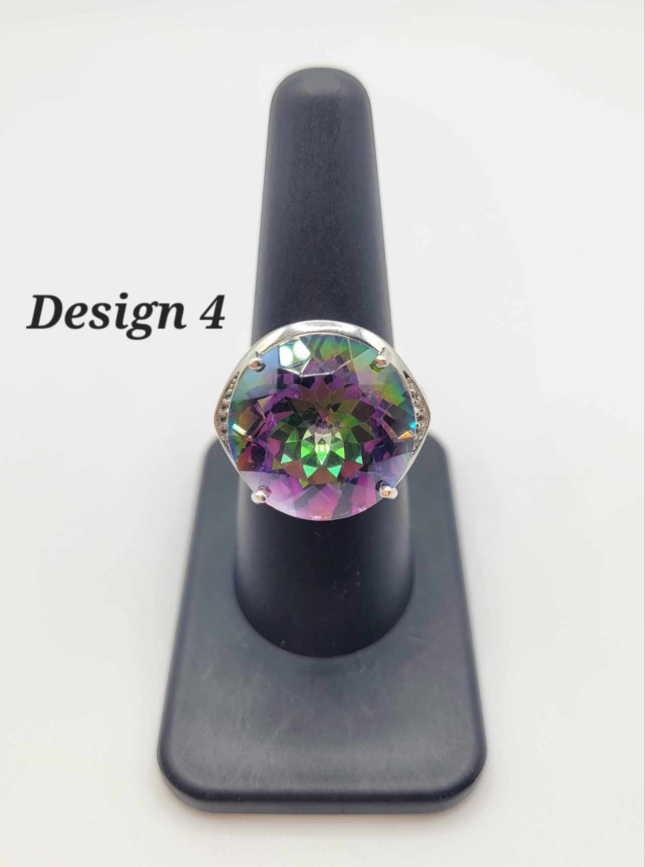 Estate Sterling Silver Ring with Mystic Stones - Select Your Design