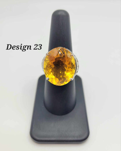 Estate Sterling Silver Ring with Yellow Stones - Select Your Design