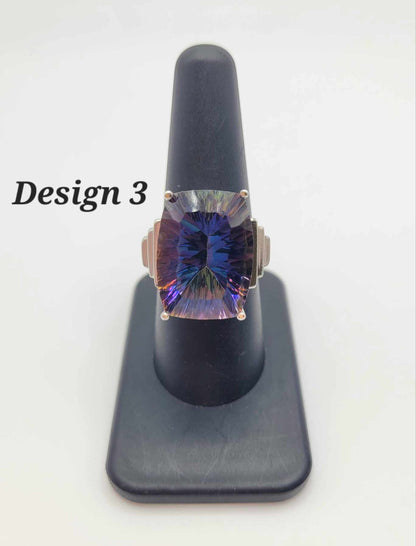 Estate Sterling Silver Ring with Mystic Stones - Select Your Design