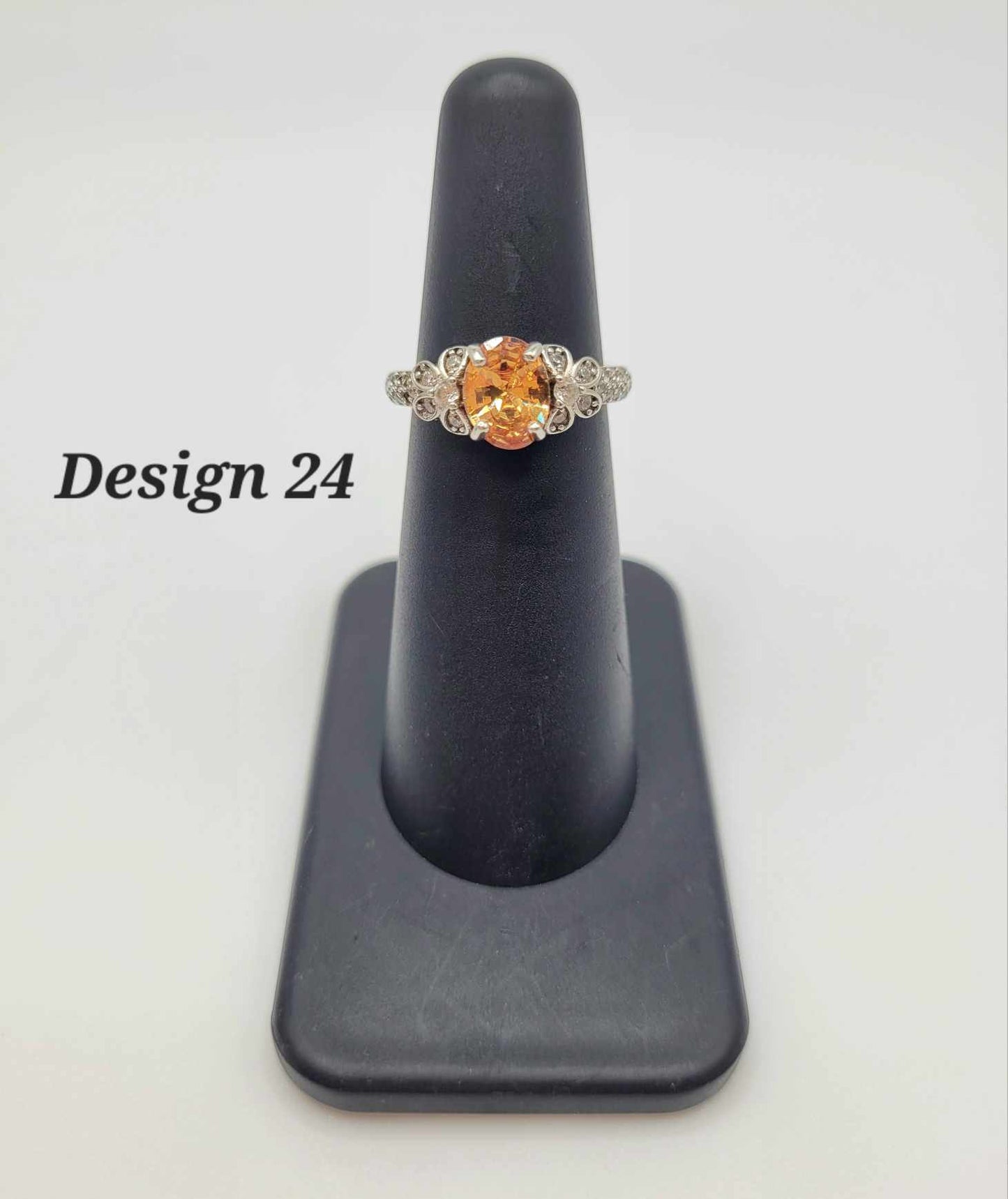 Estate Sterling Silver Ring with Yellow Stones - Select Your Design