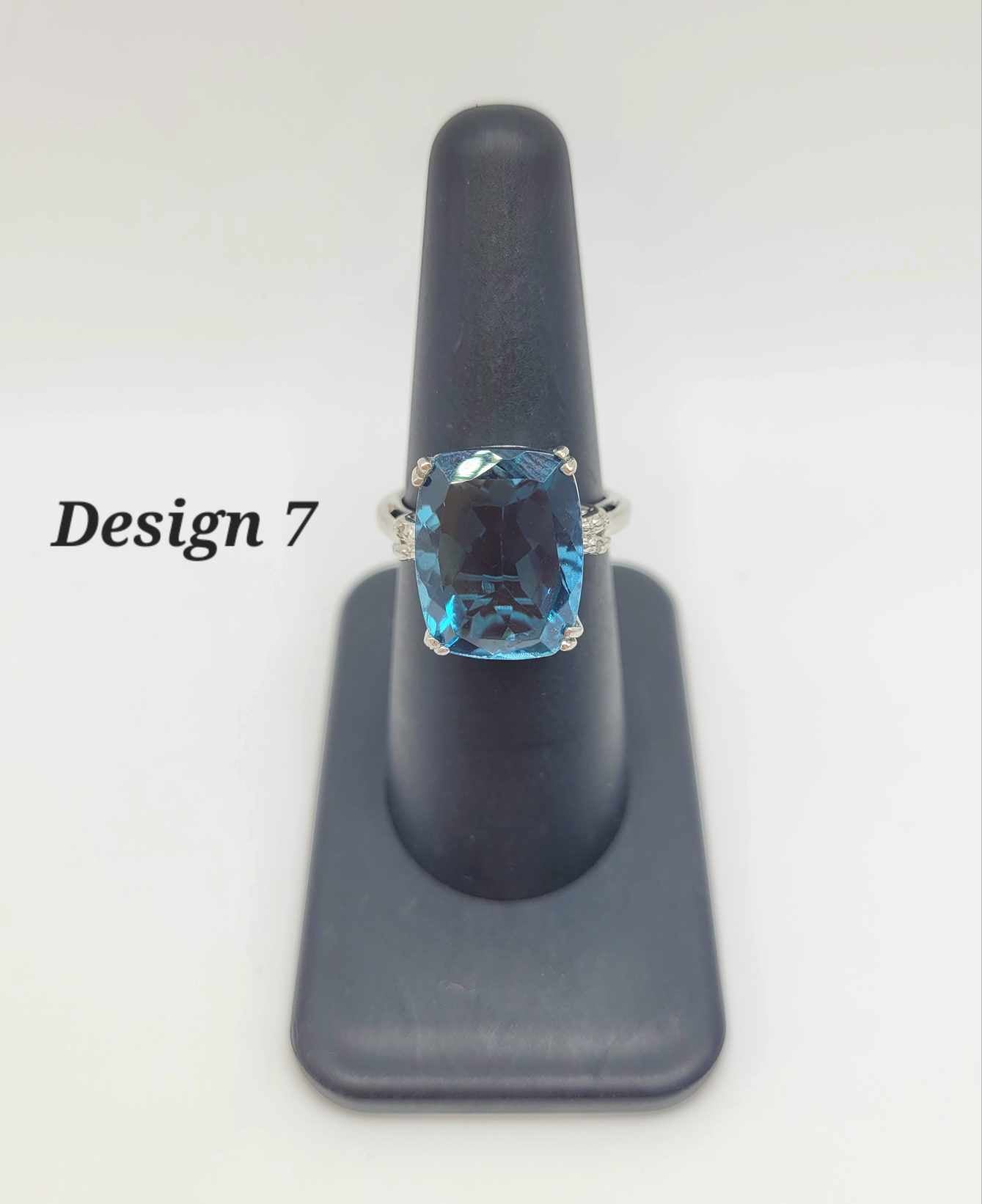 Estate Sterling Silver Ring with Blue Stones - Select Your Design