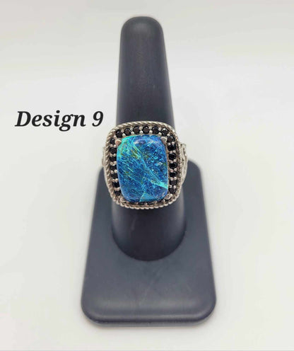 Estate Sterling Silver Ring with Blue Stones - Select Your Design