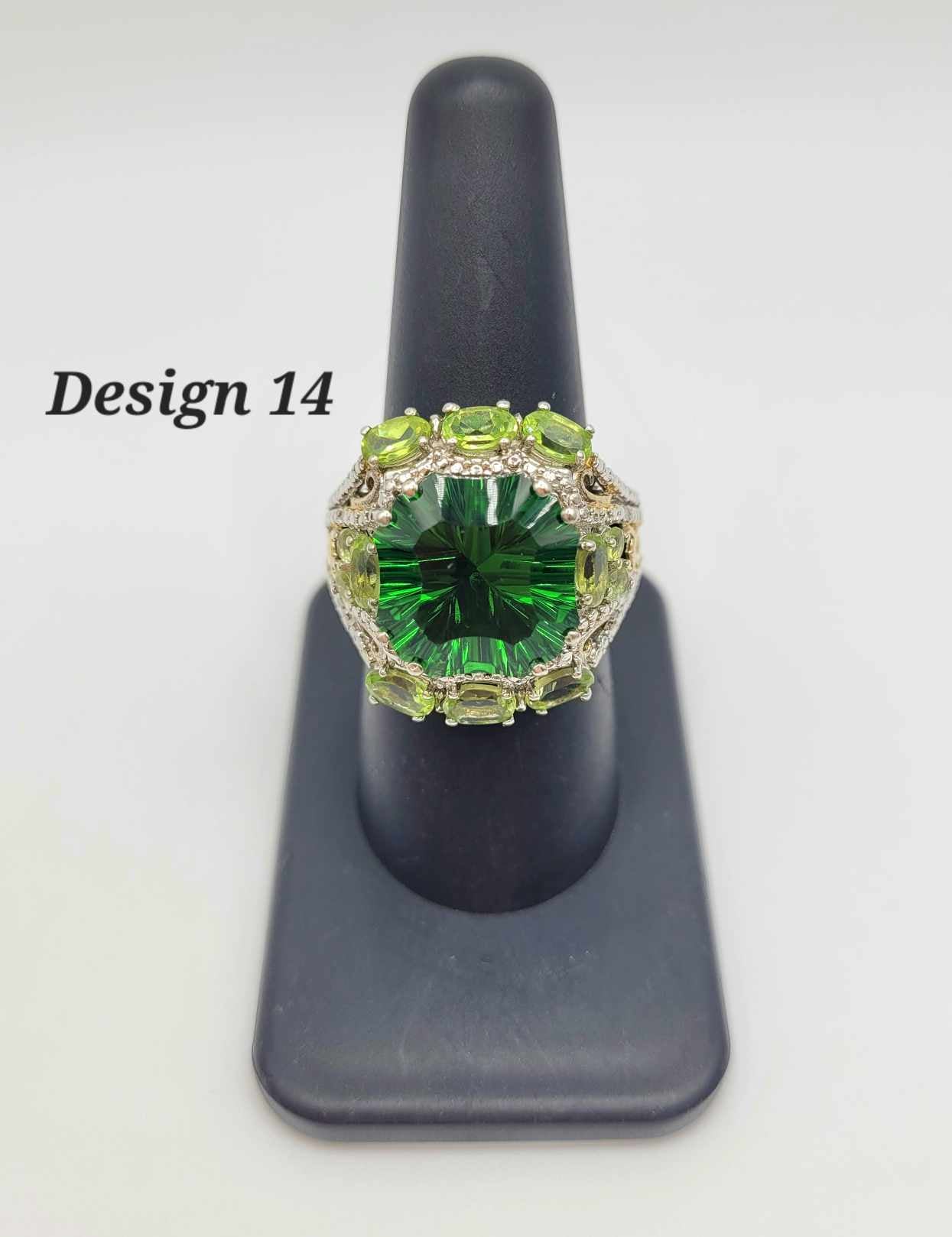 Estate Sterling Silver Ring with Green Stones - Select Your Design